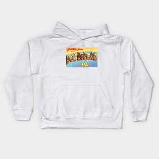 Greetings from Pottsville Pennsylvania, Vintage Large Letter Postcard Kids Hoodie